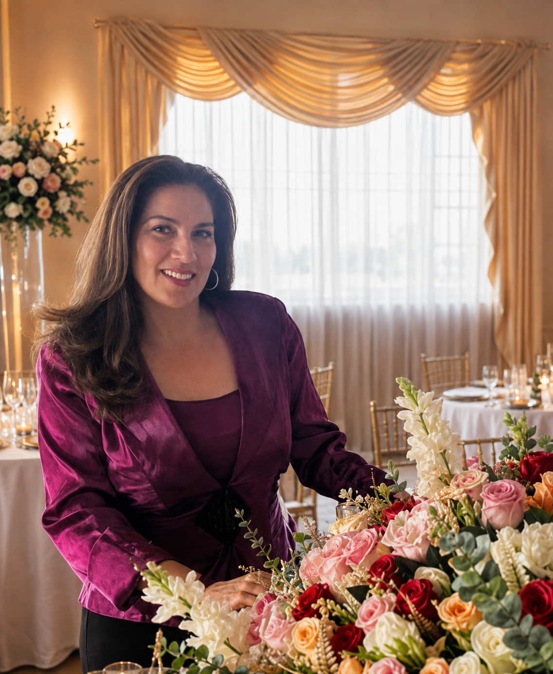 Monica Rennella en evento floral